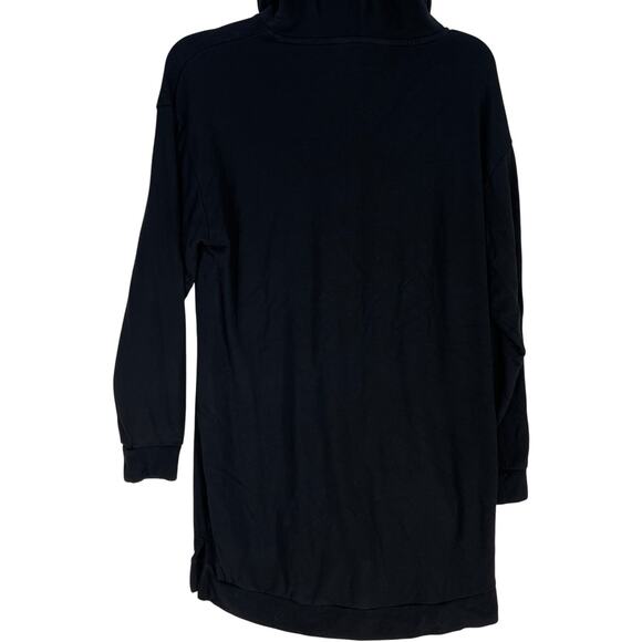 FF Hoodie Dress Womens Size 8 Black Pullover Long Sleeve Drawstring Tunic Casual - Picture 2 of 5